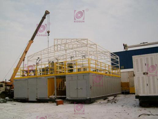 哈萨克斯坦 阿克套 杰特拜油田项目现场 科迅机械低温泥浆固控系统正在安装